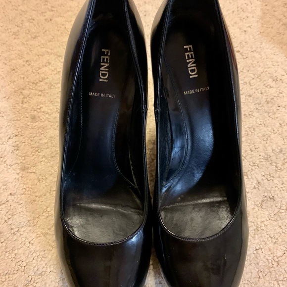 Fendi Black Patent Leather Zucca Heel Pumps (40) - Picture 7 of 14